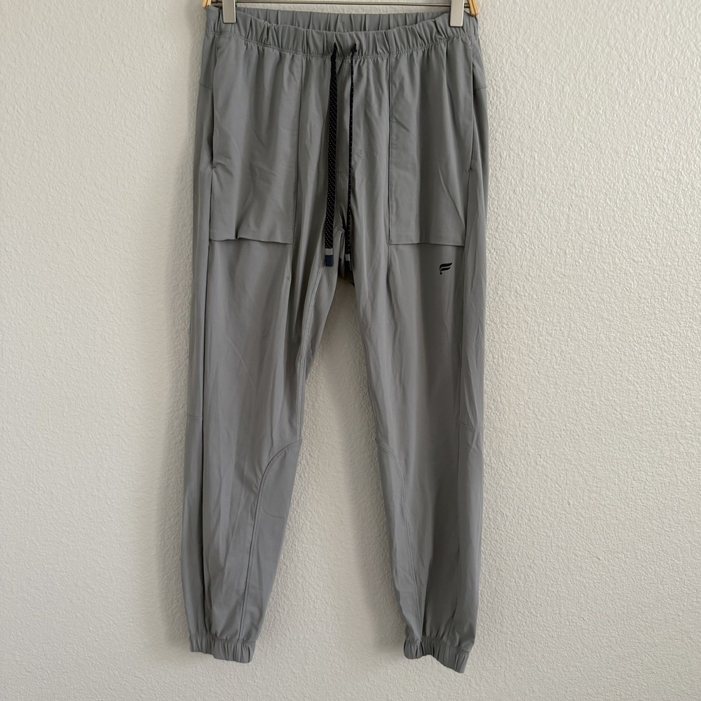 Fabletics Men Medium Gray The One Drawstring Jogger Pants Gorpcore Nylon Stretch